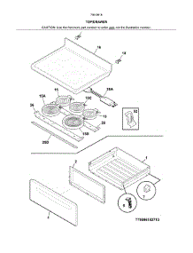 Top / Drawer parts for Kenmore Range 790.96189710 (79096189710, 790 96189710) from AppliancePartsPros.com