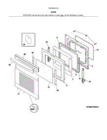 Door parts for Kenmore Range 790.95053312 (79095053312, 790 95053312) from AppliancePartsPros.com