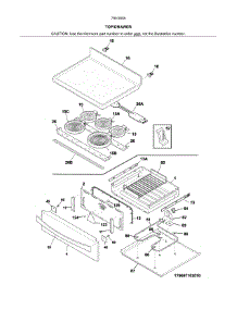 Top / Drawer parts for Kenmore Range 790.95052312 (79095052312, 790 95052312) from AppliancePartsPros.com