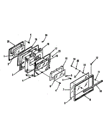 Oven Door Section parts for Kenmore Range 911.4558812 (9114558812, 911 4558812) from AppliancePartsPros.com