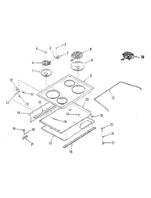 Main Top Section parts for Kenmore Range 911.4558812 (9114558812, 911 4558812) from AppliancePartsPros.com