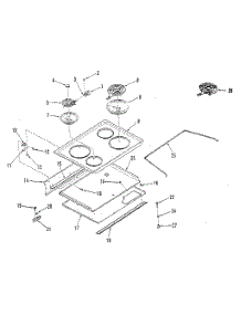 Main Top Section parts for Kenmore Range 911.4558890 (9114558890, 911 4558890) from AppliancePartsPros.com