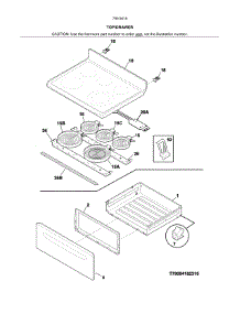 Top / Drawer parts for Kenmore Range 790.94189311 (79094189311, 790 94189311) from AppliancePartsPros.com