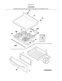 Top / Drawer parts for Kenmore Range 790.94183311 (79094183311, 790 94183311) from AppliancePartsPros.com