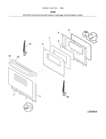 Door parts for Kenmore Range 790.90011313 (79090011313, 790 90011313) from AppliancePartsPros.com
