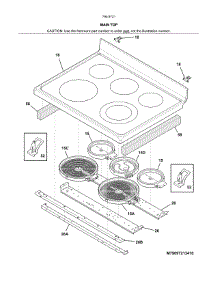 Main Top parts for Kenmore Range 790.97219412 (79097219412, 790 97219412) from AppliancePartsPros.com