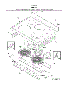 Main Top parts for Kenmore Range 790.97223412 (79097223412, 790 97223412) from AppliancePartsPros.com
