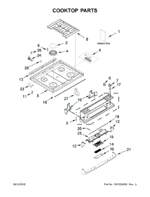Cooktop Parts parts for Kenmore Range 664.75123610 (66475123610, 664 75123610) from AppliancePartsPros.com