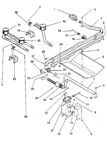 Oven & Top Burners Section parts for Kenmore Range 119.7488882 (1197488882, 119 7488882) from AppliancePartsPros.com
