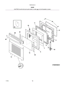 Door parts for Kenmore Range 790.95103411 (79095103411, 790 95103411) from AppliancePartsPros.com