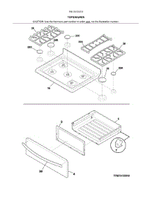 Top / Drawer parts for Kenmore Range 790.74133313 (79074133313, 790 74133313) from AppliancePartsPros.com