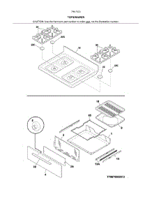 Top / Drawer parts for Kenmore Range 790.73239314 (79073239314, 790 73239314) from AppliancePartsPros.com