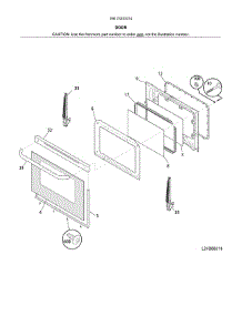 Door parts for Kenmore Range 790.73233314 (79073233314, 790 73233314) from AppliancePartsPros.com