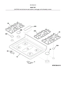 Main Top parts for Kenmore Range 790.78043412 (79078043412, 790 78043412) from AppliancePartsPros.com