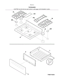Top / Drawer parts for Kenmore Range 790.74139312 (79074139312, 790 74139312) from AppliancePartsPros.com