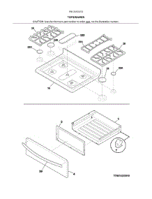 Top / Drawer parts for Kenmore Range 790.74233312 (79074233312, 790 74233312) from AppliancePartsPros.com