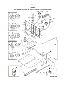 Burner parts for Kenmore Range 790.74339312 (79074339312, 790 74339312) from AppliancePartsPros.com