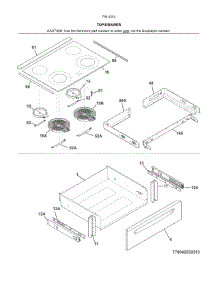 Top / Drawer parts for Kenmore Range 790.42531315 (79042531315, 790 42531315) from AppliancePartsPros.com