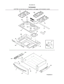 Top / Drawer parts for Kenmore Range 790.32603315 (79032603315, 790 32603315) from AppliancePartsPros.com
