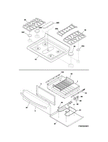 Top / Drawer parts for Kenmore Range 790.74343311 (79074343311, 790 74343311) from AppliancePartsPros.com