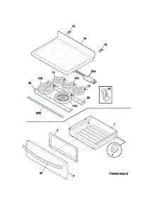 Top / Drawer parts for Kenmore Range 790.97013510 (79097013510, 790 97013510) from AppliancePartsPros.com