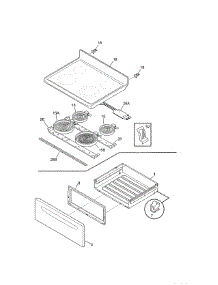 Top / Drawer parts for Kenmore Range 790.92202016 (79092202016, 790 92202016) from AppliancePartsPros.com