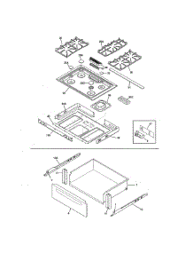 Top / Drawer parts for Kenmore Range 790.32609310 (79032609310, 790 32609310) from AppliancePartsPros.com