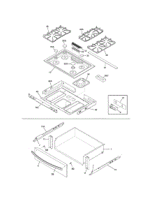 Top / Drawer parts for Kenmore Range 790.32603310 (79032603310, 790 32603310) from AppliancePartsPros.com