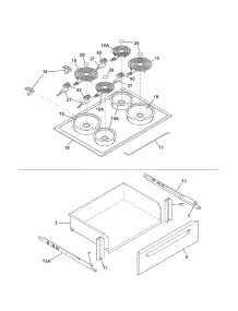 Top / Drawer parts for Kenmore Range 790.42522310 (79042522310, 790 42522310) from AppliancePartsPros.com