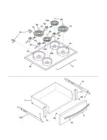 Top / Drawer parts for Kenmore Range 790.42523310 (79042523310, 790 42523310) from AppliancePartsPros.com
