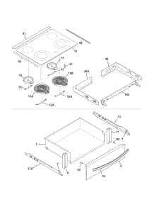 Top / Drawer parts for Kenmore Range 790.42533310 (79042533310, 790 42533310) from AppliancePartsPros.com