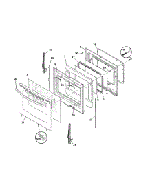 Door parts for Kenmore Range 970.598434 (970598434, 970 598434) from AppliancePartsPros.com