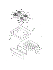 Top / Drawer parts for Kenmore Range 970.598434 (970598434, 970 598434) from AppliancePartsPros.com