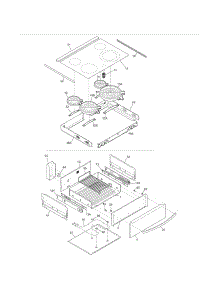 Top / Drawer parts for Kenmore Range 790.46893906 (79046893906, 790 46893906) from AppliancePartsPros.com