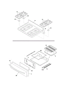 Top / Drawer parts for Kenmore Range 790.73233311 (79073233311, 790 73233311) from AppliancePartsPros.com
