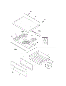 Top / Drawer parts for Kenmore Range 790.94053310 (79094053310, 790 94053310) from AppliancePartsPros.com