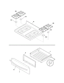 Top / Drawer parts for Kenmore Range 790.74003310 (79074003310, 790 74003310) from AppliancePartsPros.com