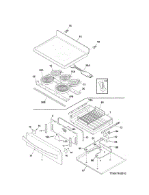 Top / Drawer parts for Kenmore Range 790.95059310 (79095059310, 790 95059310) from AppliancePartsPros.com
