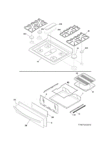 Top / Drawer parts for Kenmore Range 790.73433310 (79073433310, 790 73433310) from AppliancePartsPros.com