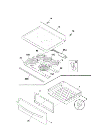 Top / Drawer parts for Kenmore Range 790.94183310 (79094183310, 790 94183310) from AppliancePartsPros.com