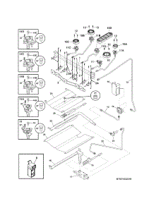 Burner parts for Kenmore Range 790.74343310 (79074343310, 790 74343310) from AppliancePartsPros.com