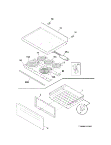 Top / Drawer parts for Kenmore Range 790.94189310 (79094189310, 790 94189310) from AppliancePartsPros.com