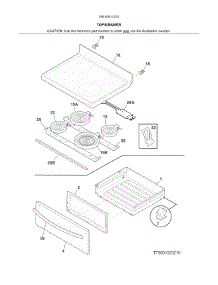 Top / Drawer parts for Kenmore Range 790.93013310 (79093013310, 790 93013310) from AppliancePartsPros.com