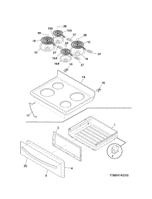 Top / Drawer parts for Kenmore Range 790.94143310 (79094143310, 790 94143310) from AppliancePartsPros.com