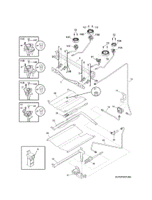 Burner parts for Kenmore Range 790.74043310 (79074043310, 790 74043310) from AppliancePartsPros.com