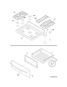 Top / Drawer parts for Kenmore Range 790.74133310 (79074133310, 790 74133310) from AppliancePartsPros.com