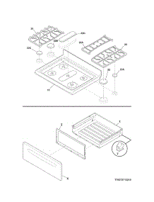 Top / Drawer parts for Kenmore Range 790.74132310 (79074132310, 790 74132310) from AppliancePartsPros.com