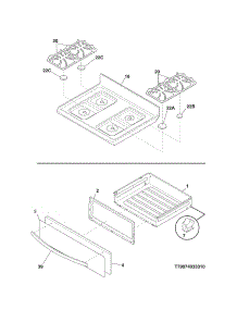 Top / Drawer parts for Kenmore Range 790.74033310 (79074033310, 790 74033310) from AppliancePartsPros.com