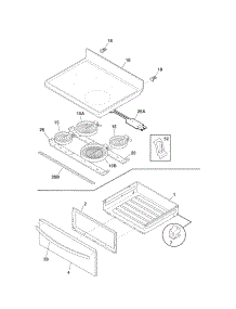 Top / Drawer parts for Kenmore Range 790.91323211 (79091323211, 790 91323211) from AppliancePartsPros.com