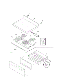 Top / Drawer parts for Kenmore Range 790.92204018 (79092204018, 790 92204018) from AppliancePartsPros.com
